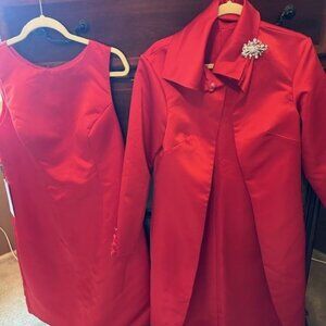 Satin Dress with Matching Coat